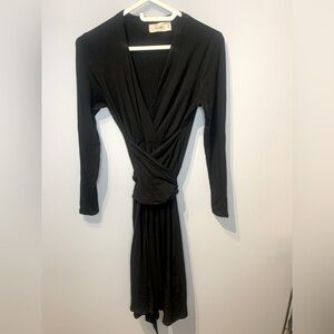 Black Rayon Wrap Dress